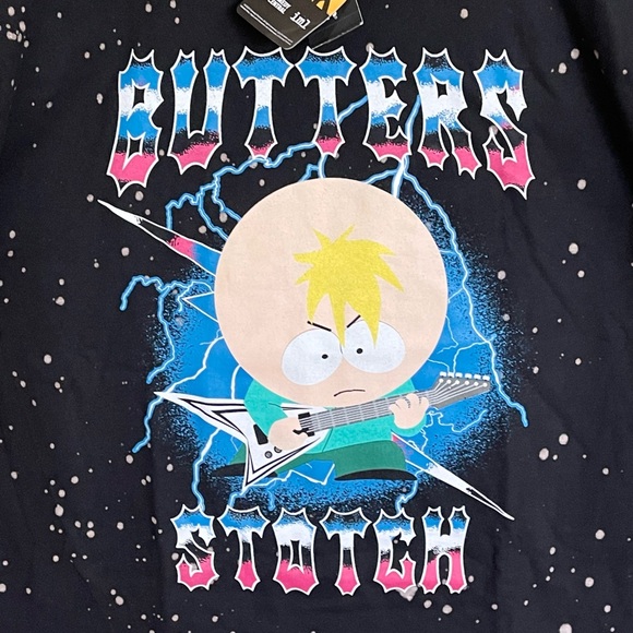 NEW South Park Butters Stotch Metal Splatter Graphic Black T Shirt Adult Large - Picture 5 of 9